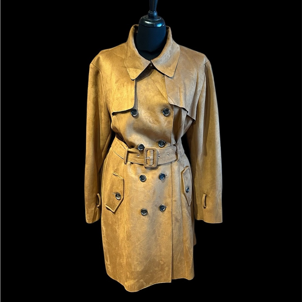 New York and Company Chic Brown Trench Coat EUC Size XL - Picture 10 of 14